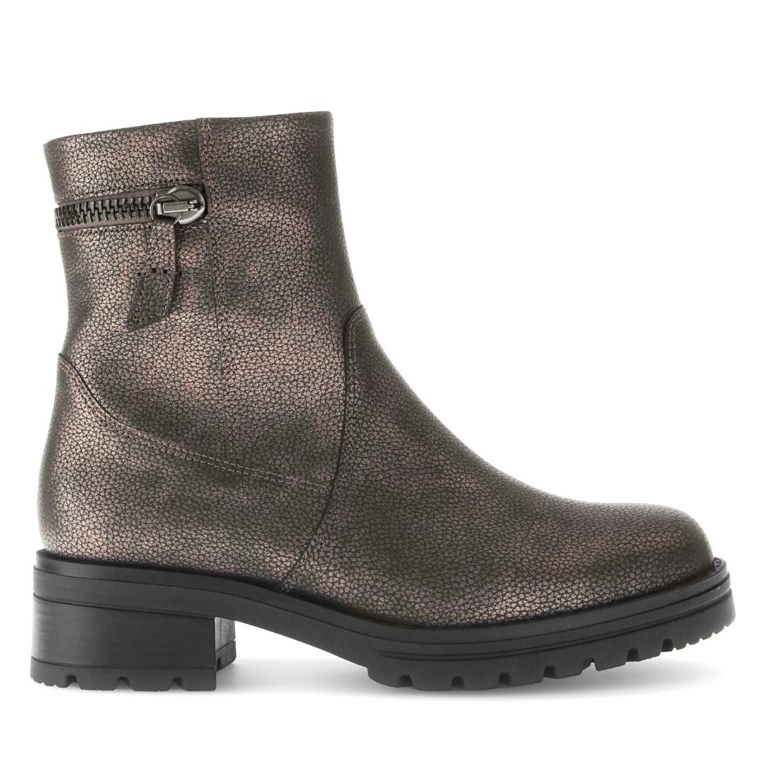 DAMES BOOTS+KORT LAARS-Brons leer