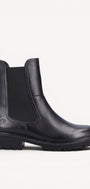 DAMES BOOTS+KORT LAARS-Zwart leer