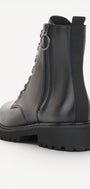 DAMES BOOTS+KORT LAARS-Zwart leer