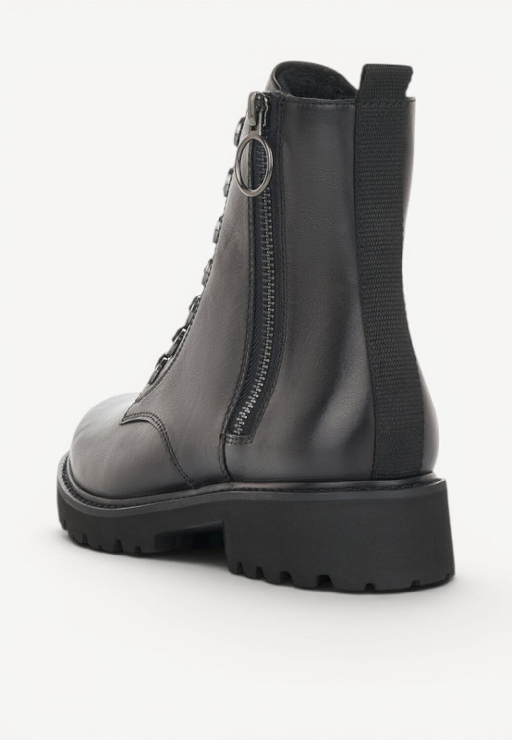 DAMES BOOTS+KORT LAARS-Zwart leer