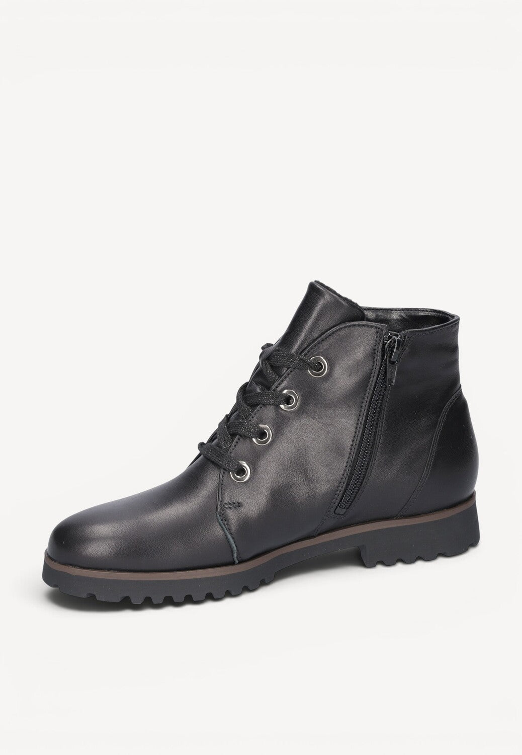 DAMES BOOTS+KORT LAARS-Zwart leer