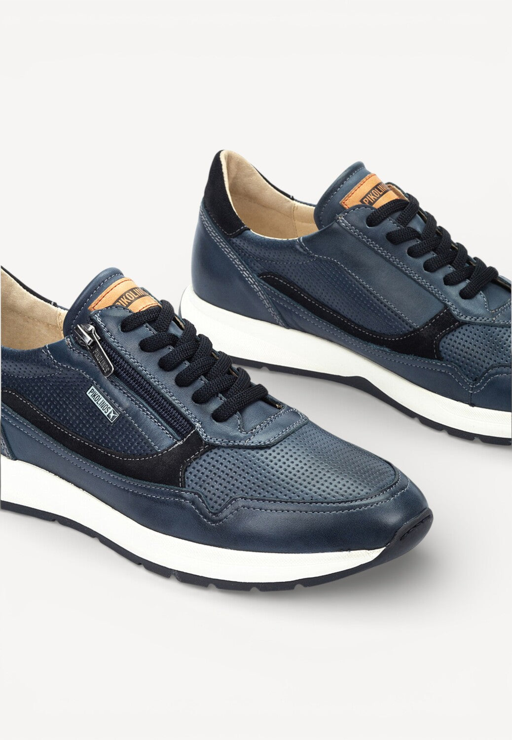 Heren veterschoenen-Blauw leer