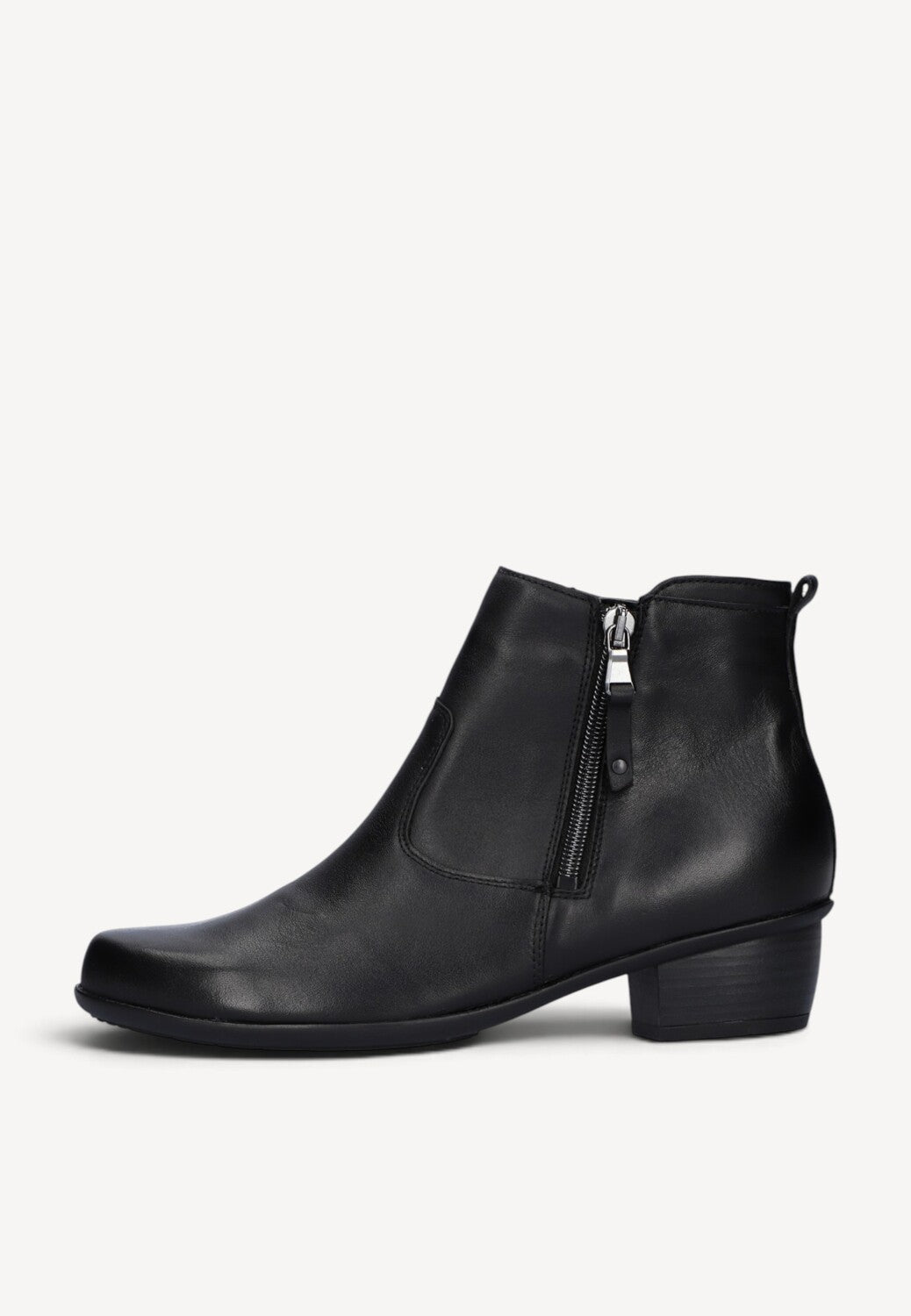 DAMES BOOTS+KORT LAARS-Zwart leer