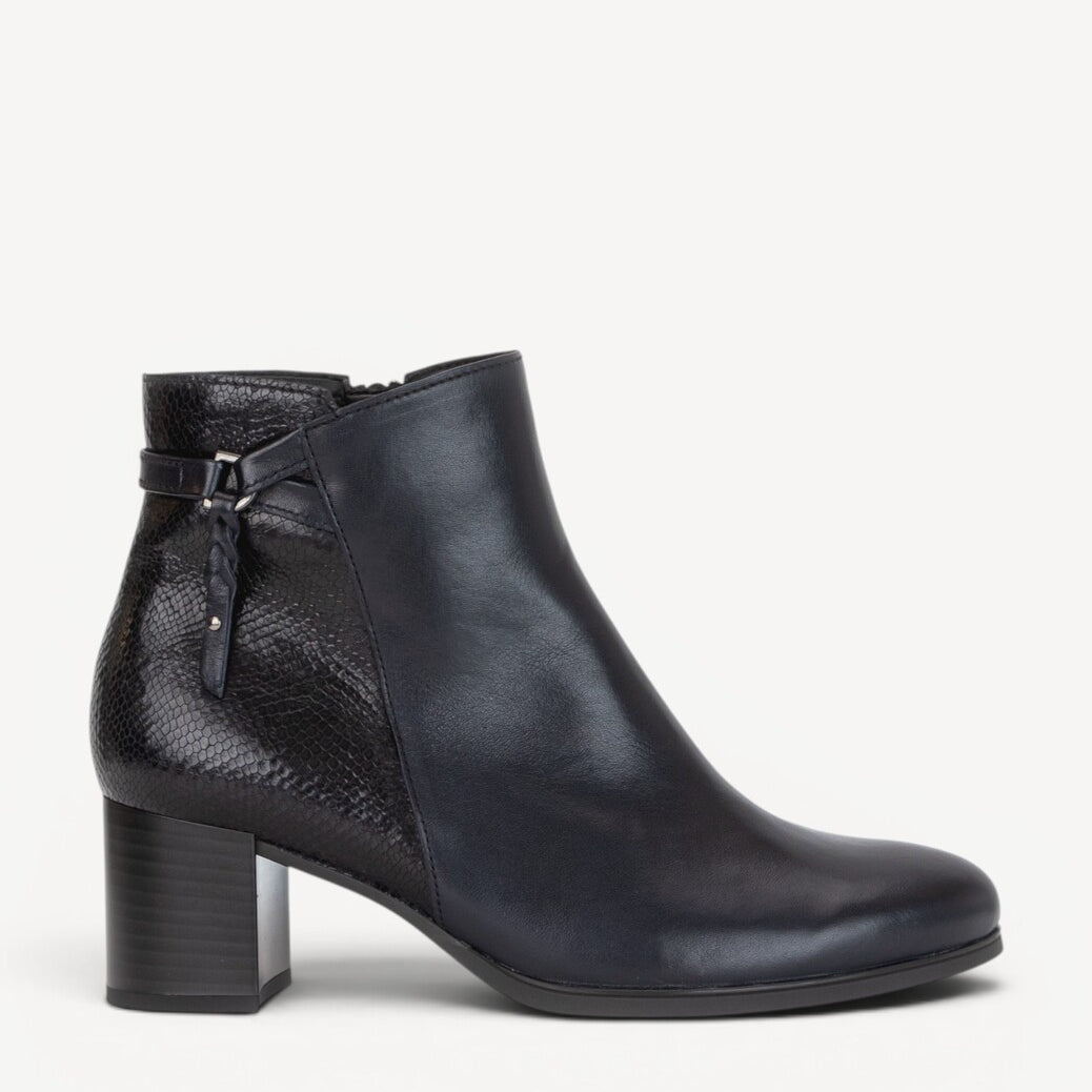 DAMES BOOTS+KORT LAARS-Blauw leer