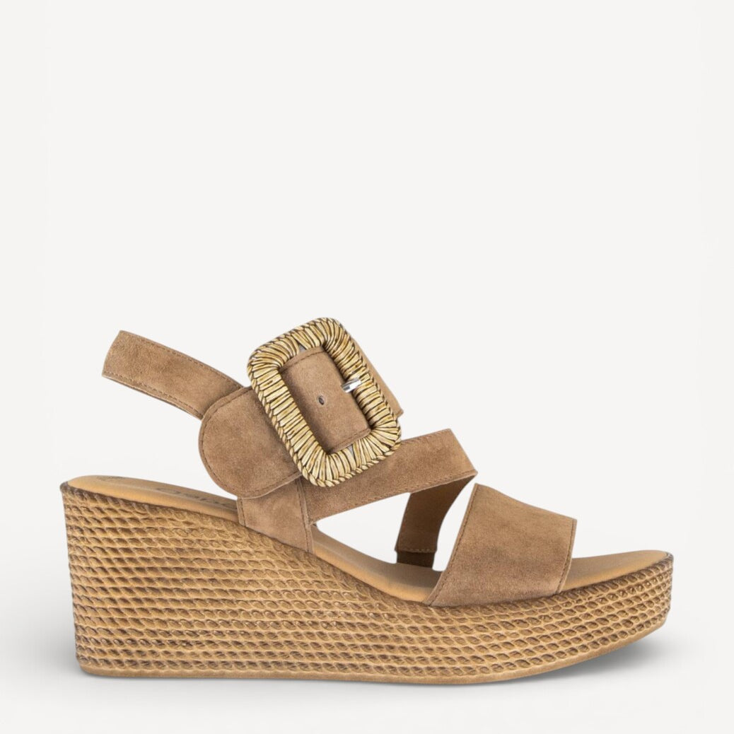 DAMES OPEN SCHOENEN-Bruin suède