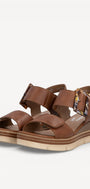 DAMES OPEN SCHOENEN-Bruin leer