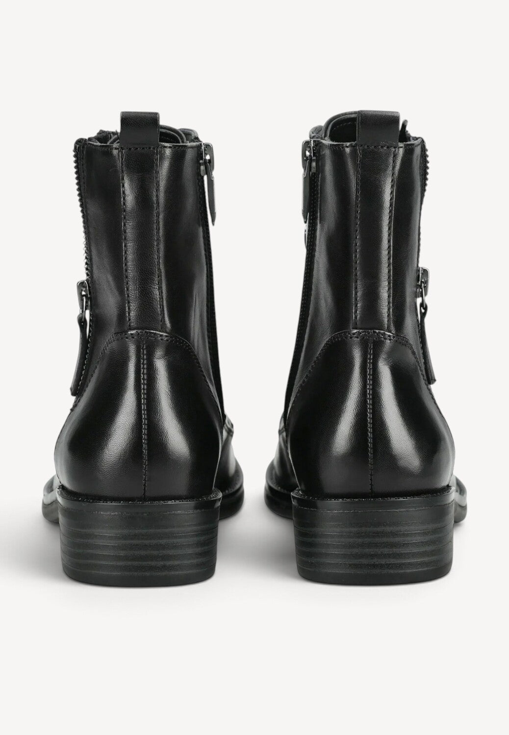 DAMES BOOTS+KORT LAARS-Zwart leer