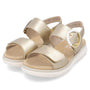 DAMES OPEN SCHOENEN-Goud leer