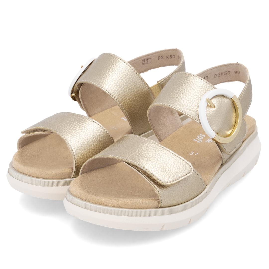 DAMES OPEN SCHOENEN-Goud leer