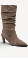DAMESLAARS LANG/HALFHOOG-Beige suède/nubuck