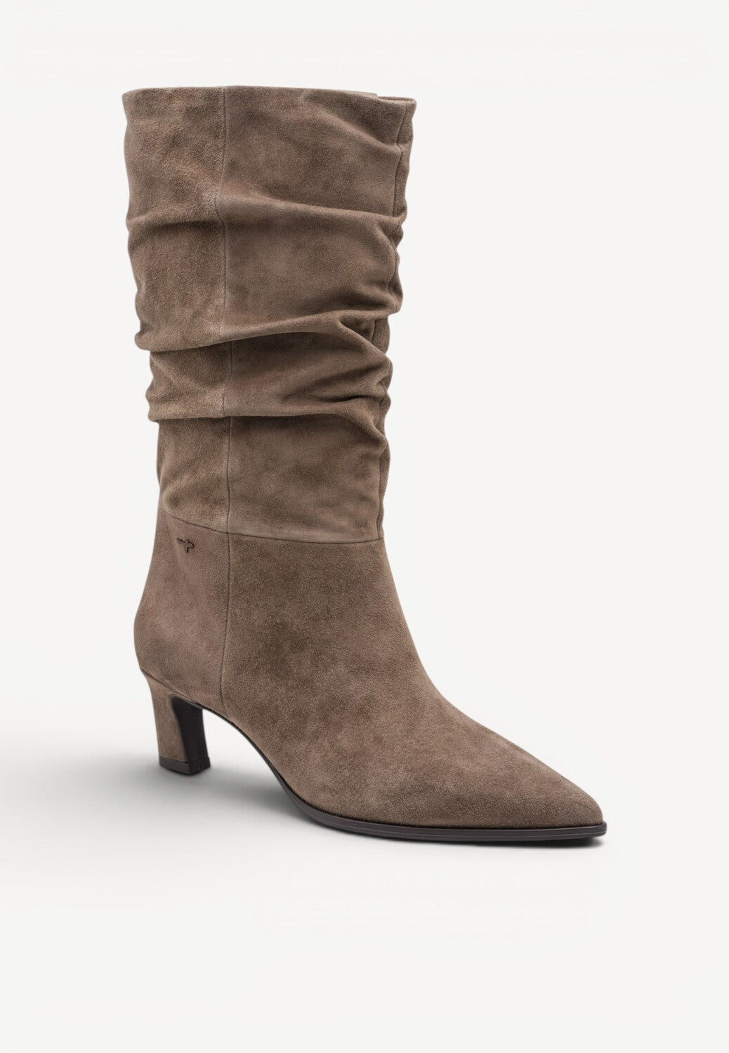 DAMESLAARS LANG/HALFHOOG-Beige suède/nubuck
