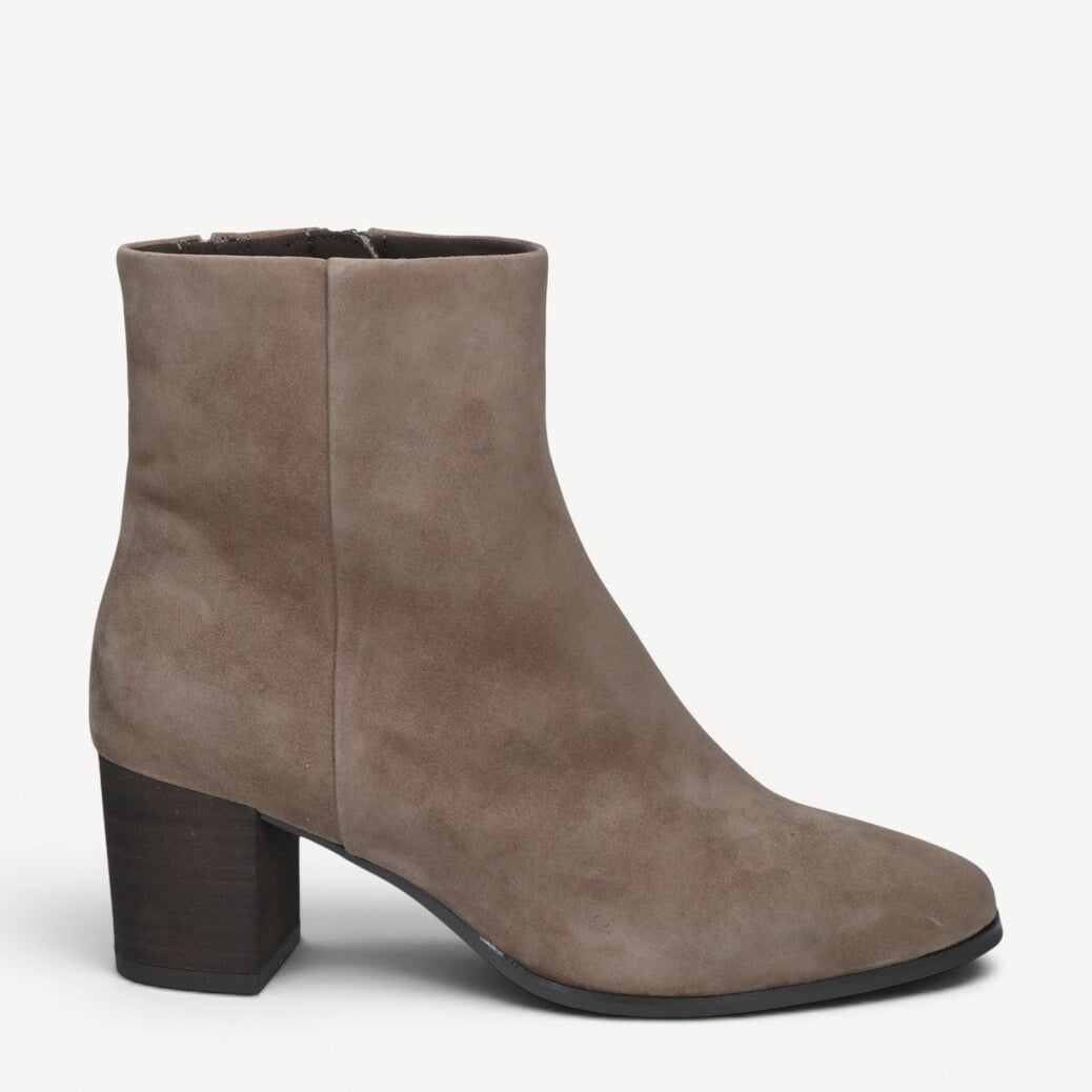 DAMES BOOTS+KORT LAARS-Beige suède/nubuck