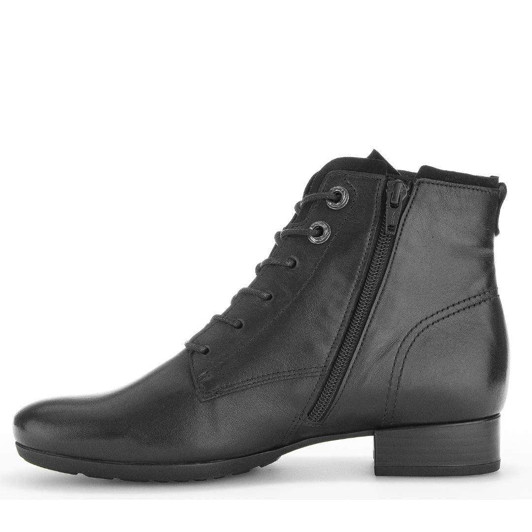 DAMES BOOTS+KORT LAARS-Zwart leer
