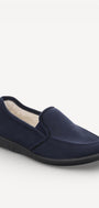 Dames dichte pantoffels-Blauw suède/nubuck