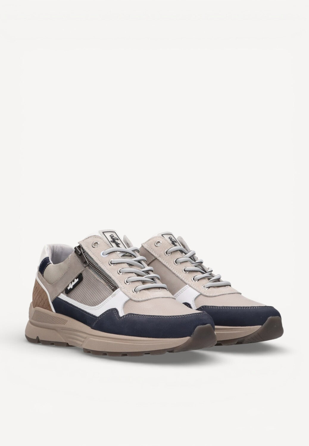 Heren veterschoenen-Blauw combi kleur