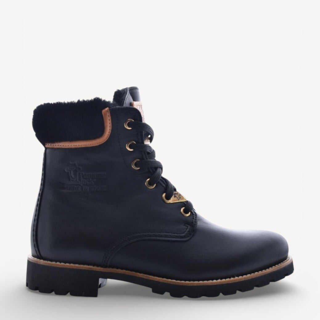 DAMES BOOTS+KORT LAARS-Zwart leer