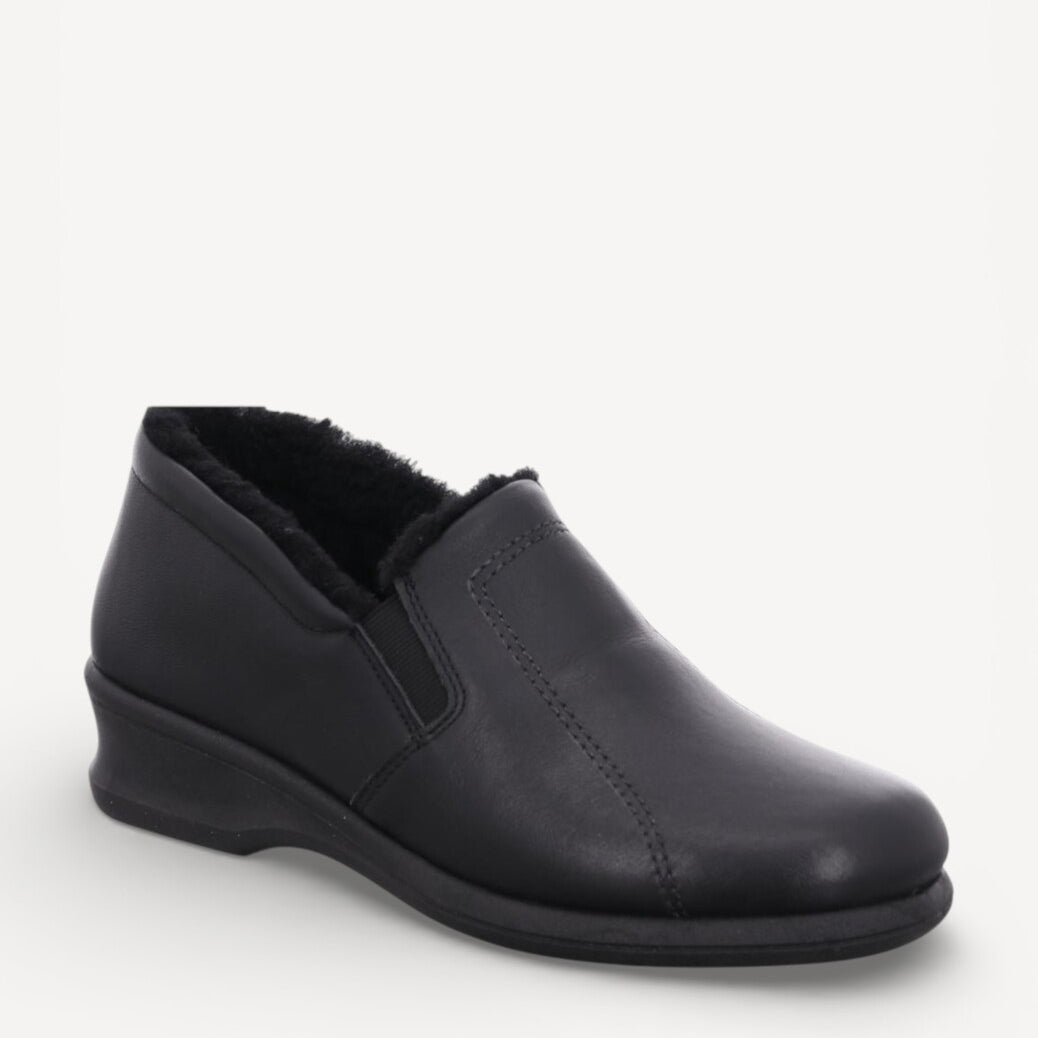 Dames dichte pantoffels-Zwart leer