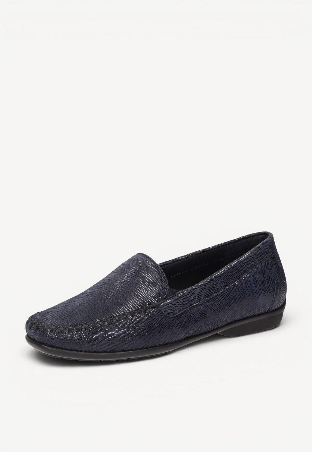 DAMES INSTAPSCHOENEN-Blauw leer