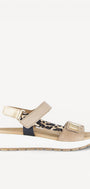 DAMES OPEN SCHOENEN-Bruin combi kleur
