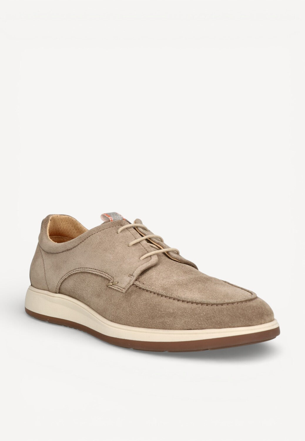 Heren veterschoenen-Beige suède/nubuck