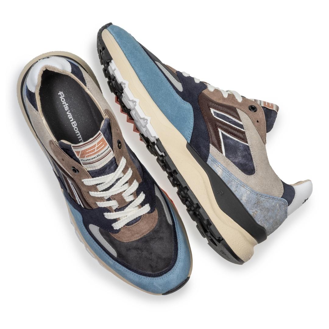 Heren veterschoenen-Blauw combi kleur