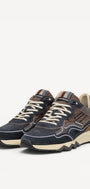 Heren veterschoenen-Blauw leer