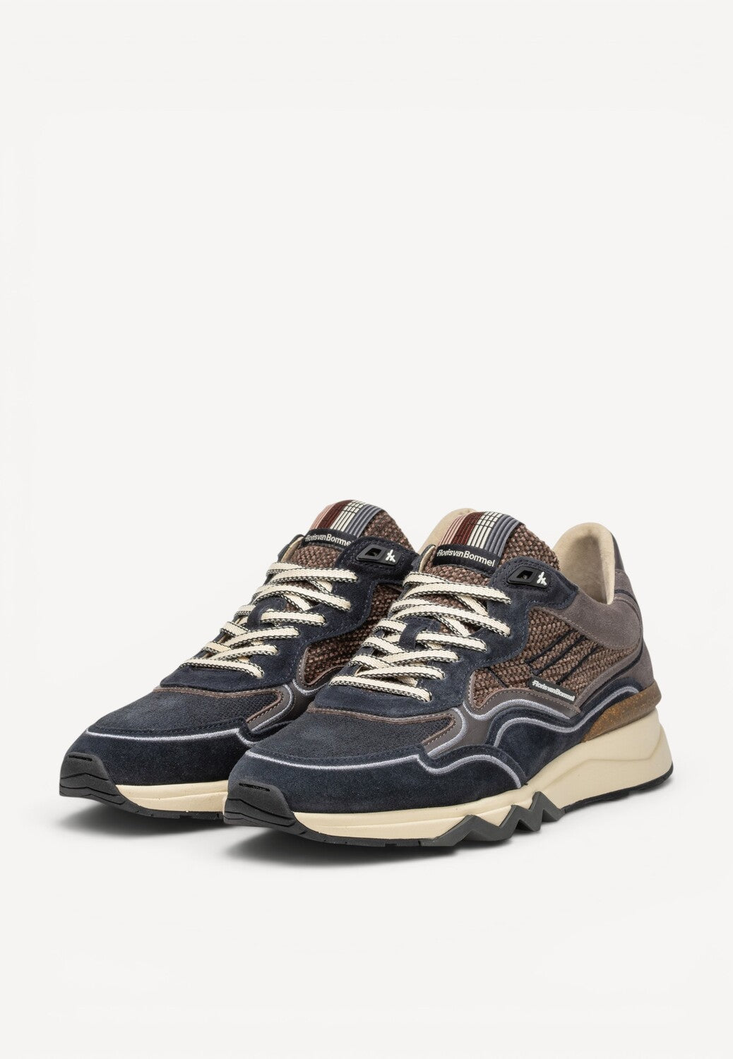 Heren veterschoenen-Blauw leer