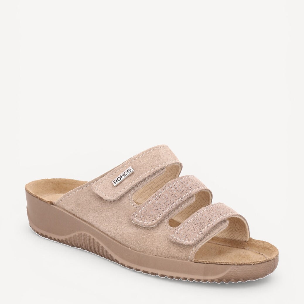 DAMES OPEN SCHOENEN-Beige suède/nubuck