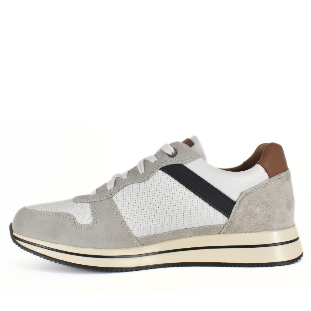 Heren veterschoenen-Wit suède/nubuck