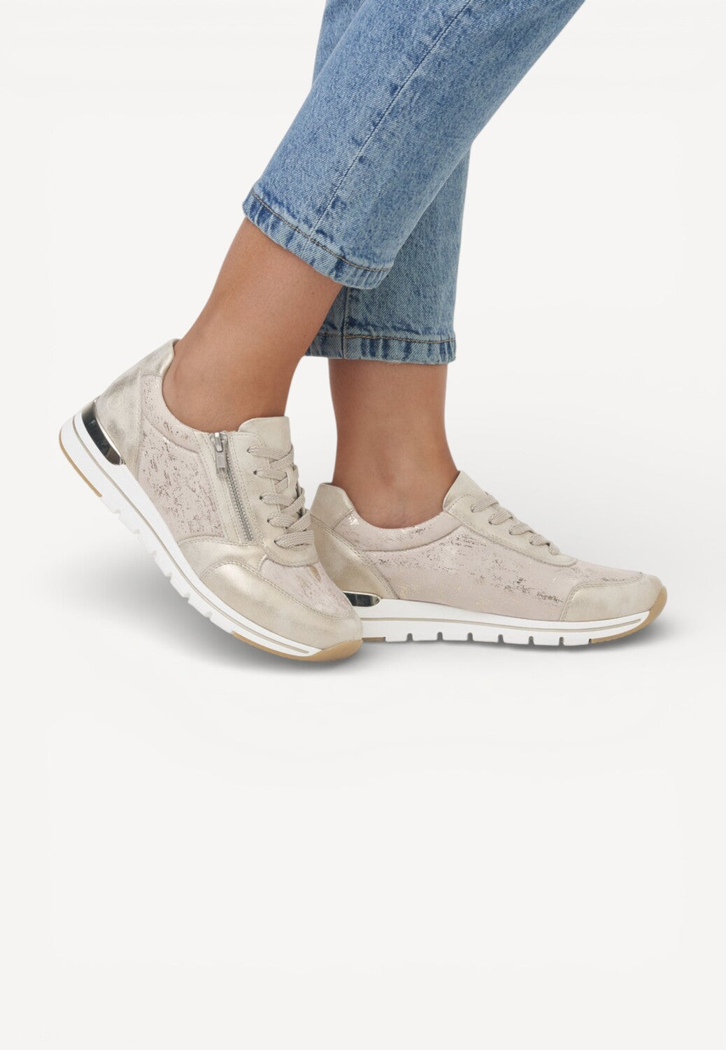 DAMES SPORTIEVE VETERSCHO-Goud leer