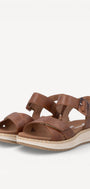 DAMES OPEN SCHOENEN-Bruin leer