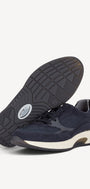 Heren veterschoenen-Blauw suède/nubuck