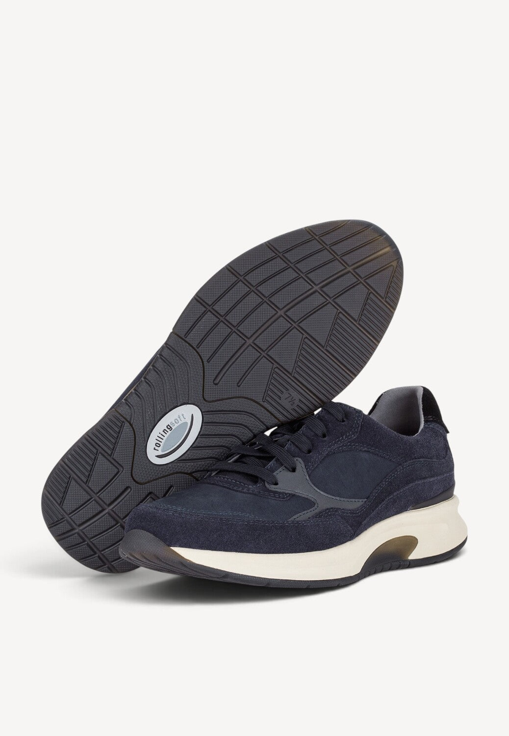 Heren veterschoenen-Blauw suède/nubuck