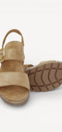 DAMES OPEN SCHOENEN-Beige suède/nubuck