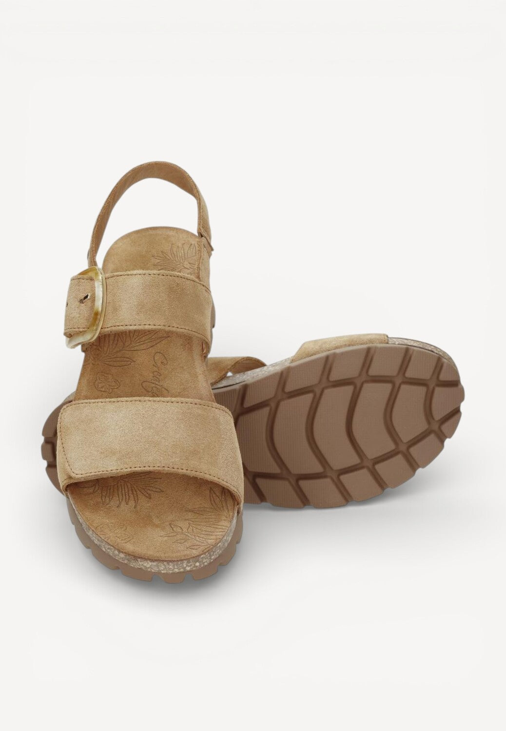 DAMES OPEN SCHOENEN-Beige suède/nubuck
