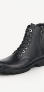 DAMES BOOTS+KORT LAARS-Zwart leer