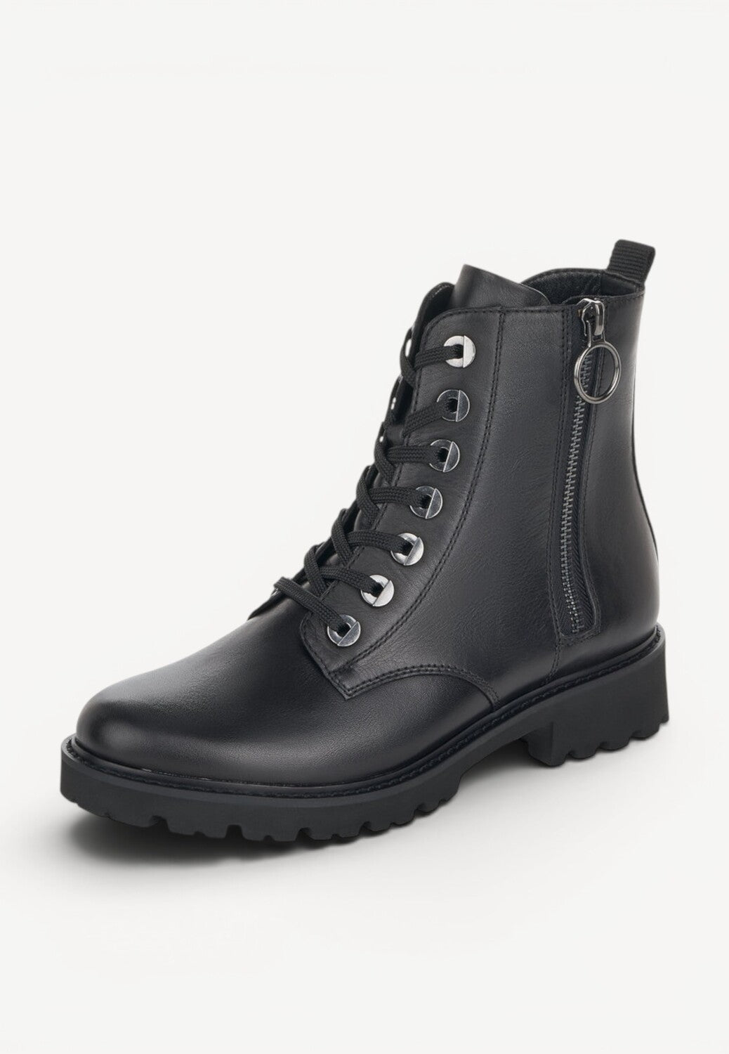 DAMES BOOTS+KORT LAARS-Zwart leer