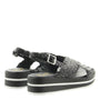 DAMES OPEN SCHOENEN-Zwart leer