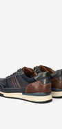 Heren veterschoenen-Blauw leer