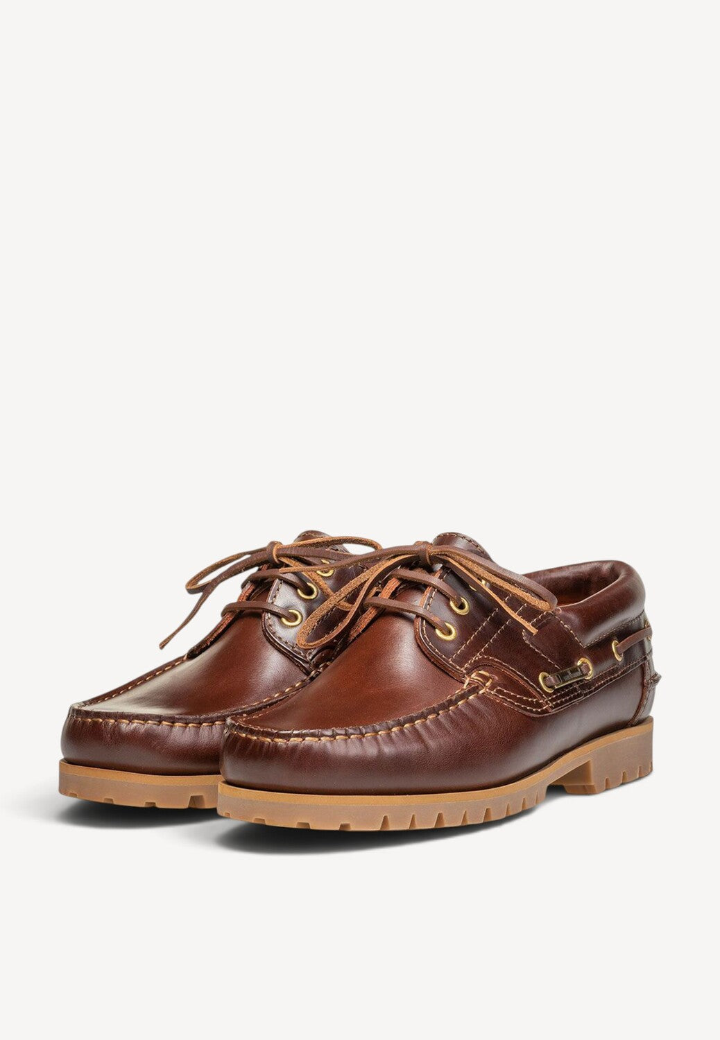 Heren veterschoenen-Bruin leer