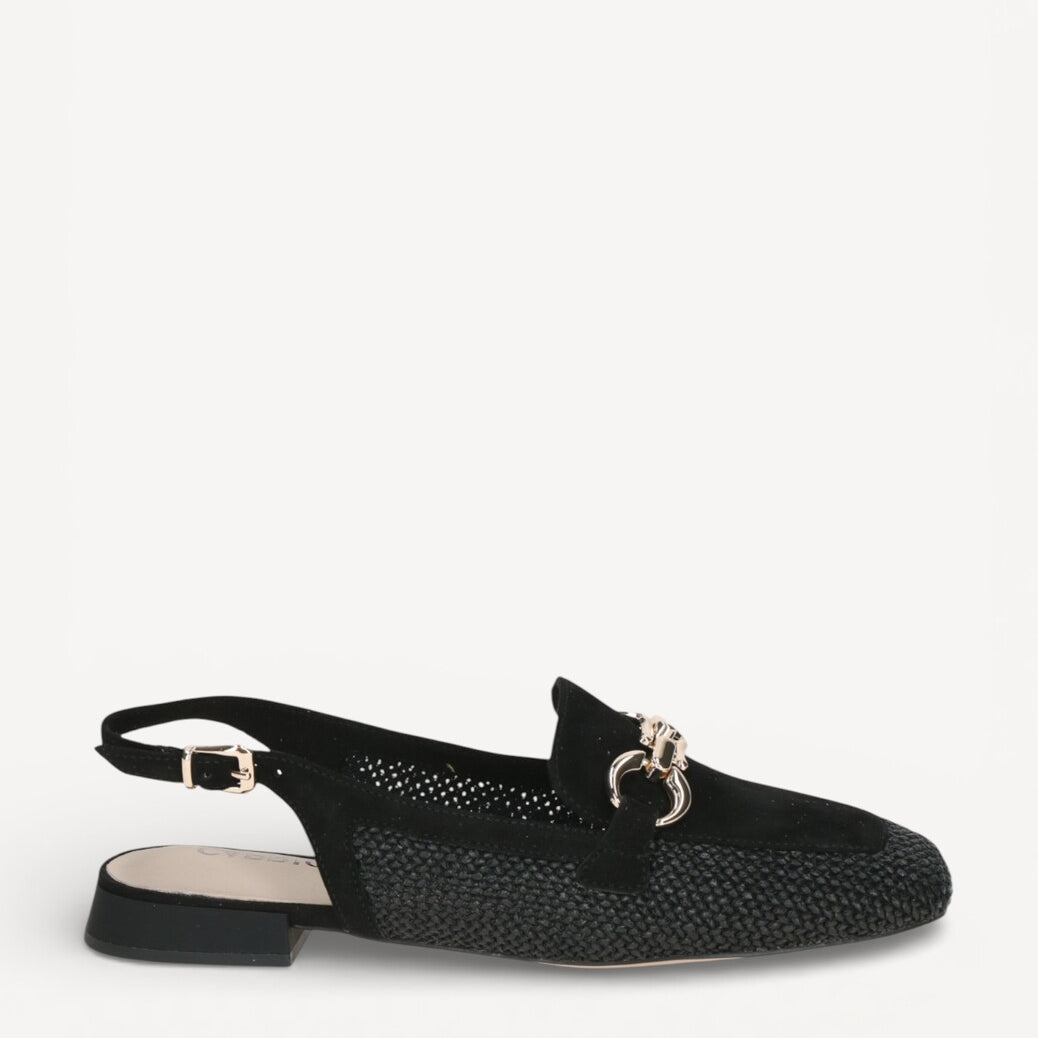 MUIL +SLINGBACK-Zwart leer