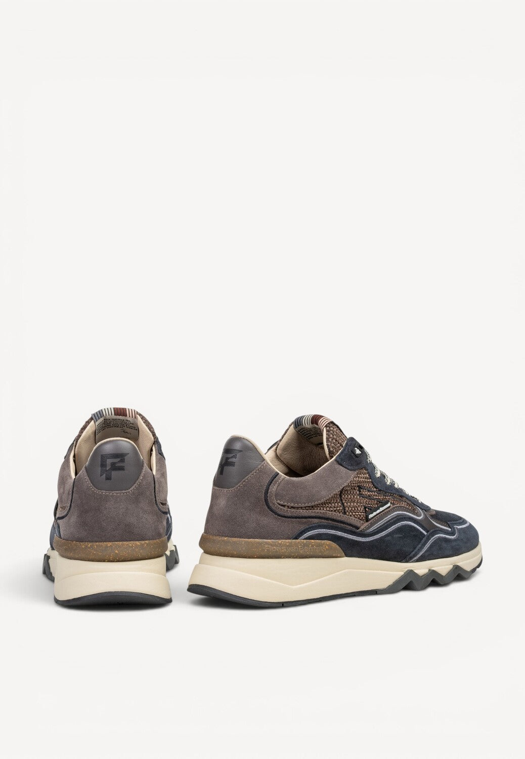 Heren veterschoenen-Blauw leer