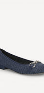BALLERINAS + PUMPS-Blauw leer
