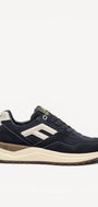 Heren veterschoenen-Blauw suède/nubuck