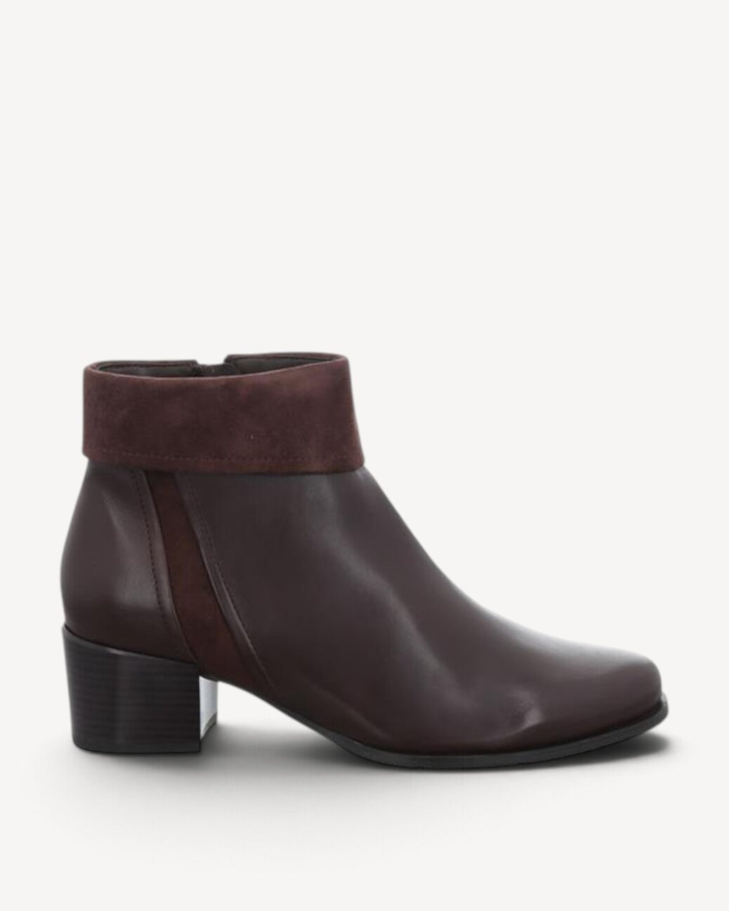 DAMES BOOTS+KORT LAARS-Bruin leer