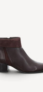 DAMES BOOTS+KORT LAARS-Bruin leer