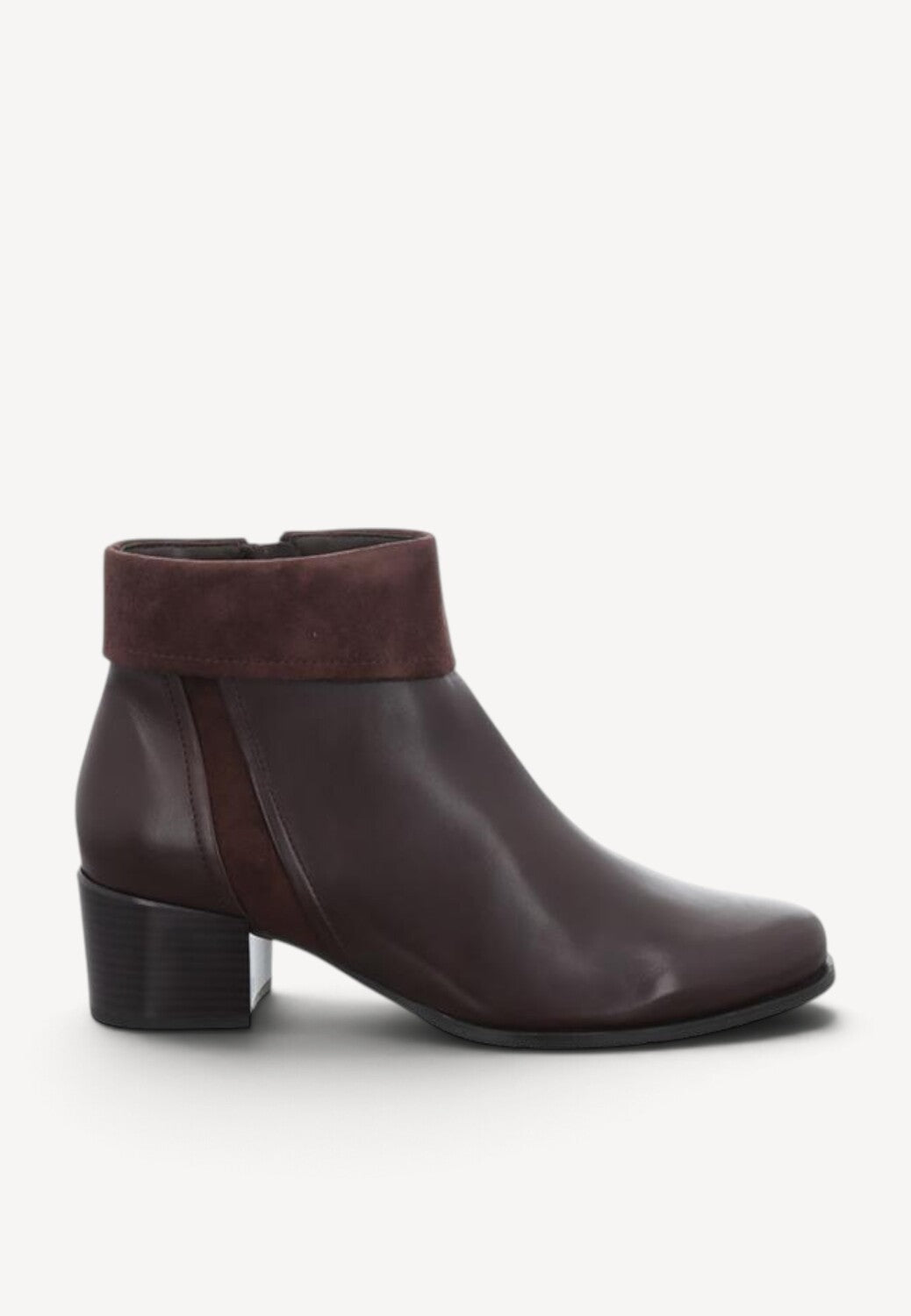 DAMES BOOTS+KORT LAARS-Bruin leer