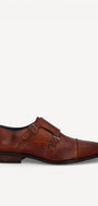Heren veterschoenen-Bruin leer