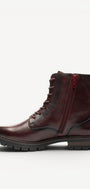 DAMES BOOTS+KORT LAARS-Rood leer