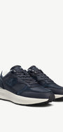 Heren veterschoenen-Blauw leer